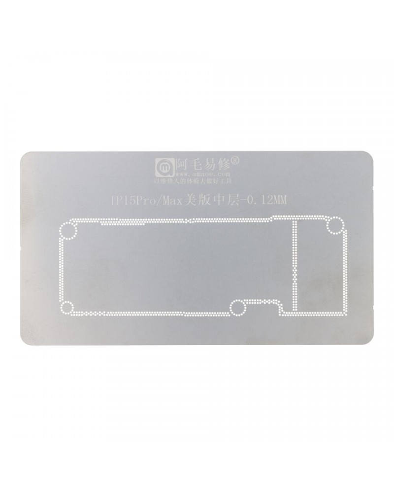 Plantilla de Reballing BGA de Capa Media de 0 12 mm para iPhone 15 Pro/15 Pro Max Versión de EE  UU 