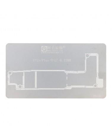 0 12 MM Modelo de reballing BGA de camada intermédia para iPhone 15/15 Plus