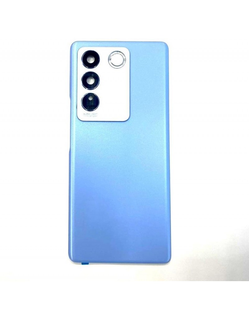 Tapa Trasera de Bateria y Lente de Camara para Vivo V27 V2231  V2246 - Azul