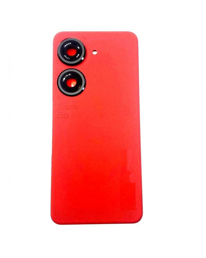 Tampa traseira da bateria e lente da câmara para Asus Zenfone 9 AI2202 - Vermelho