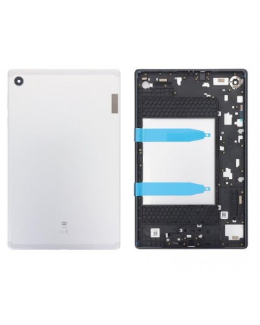 Tapa Trasera y Lente de Camara para Lenovo Tab M10 Plus X606 TB-X606 - Blanca Plata