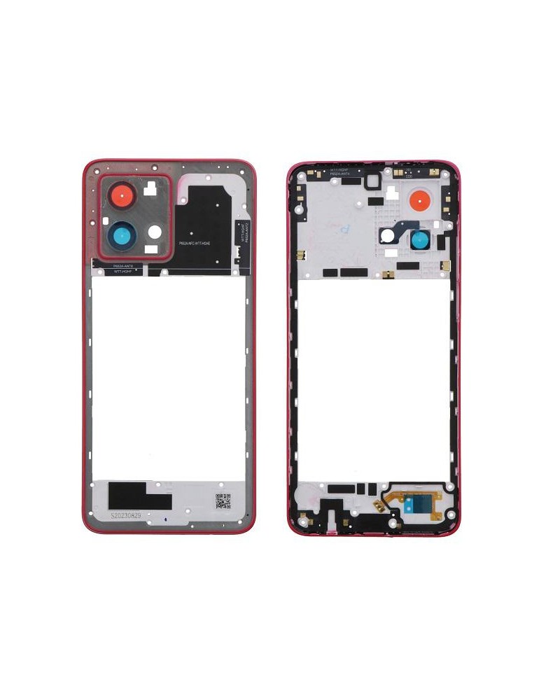 Moldura central para Motorola Moto G84 XT2347 - Vermelho