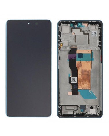 LCD e ecrã tátil com moldura azul para Xiaomi Poco F5 - Alta qualidade