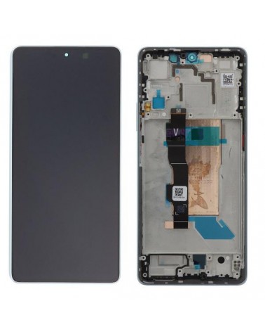 LCD and Touch Screen with Silver Frame for Xiaomi Poco F5 - High Quality