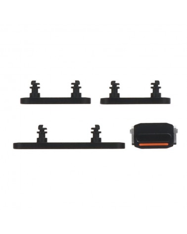 Volume and Mute Button Set for Iphone 15 Iphone 15 Plus - Black