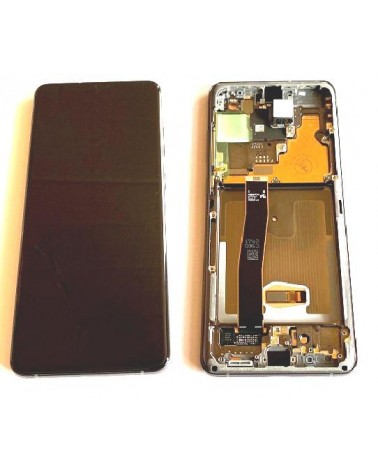 LCD e ecrã tátil com moldura cinzenta para Samsung Galaxy S20 Ultra G988 SM-G988B Service Pack