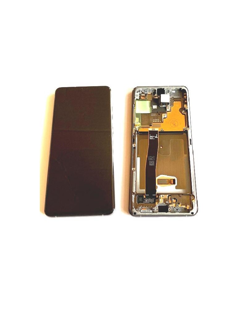 LCD e ecrã tátil com moldura cinzenta para Samsung Galaxy S20 Ultra G988 SM-G988B Service Pack