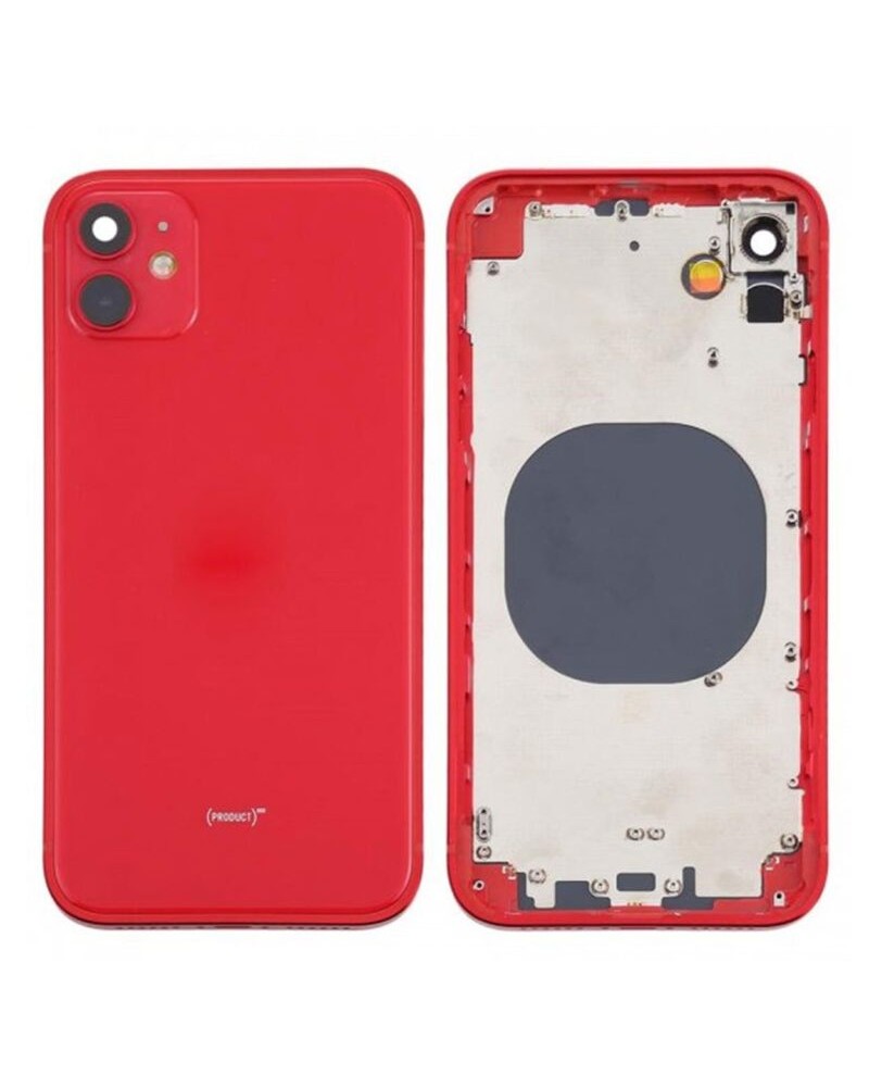 Centre Chassis with Back Cover for Iphone 12 Mini - Red