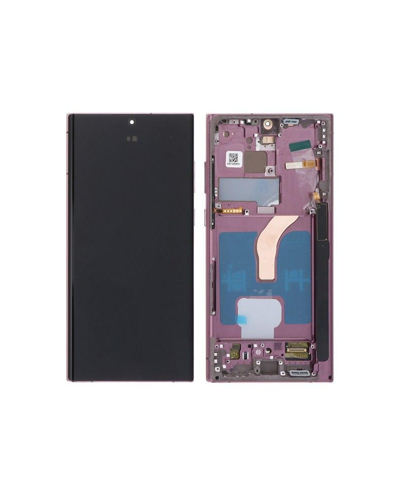 LCD and Touch screen with Burgundy frame for Samsung Galaxy S22 Ultra SM-S908 Oled quality