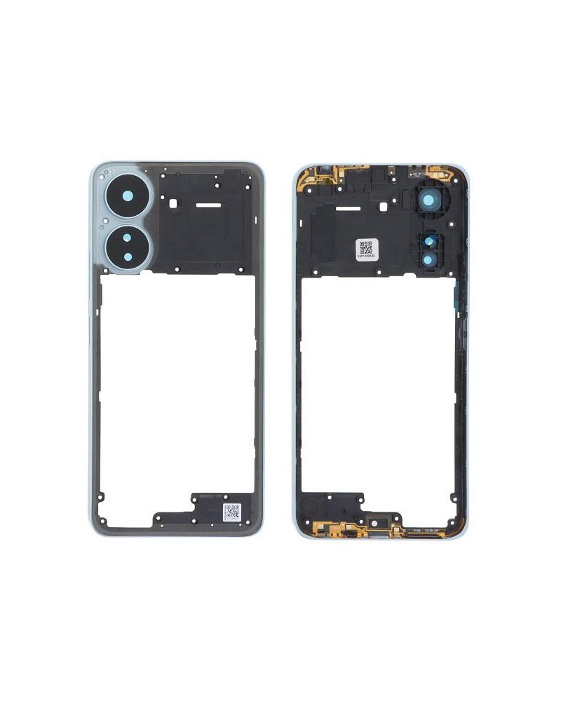 Marco Central y Lente de Camara para Xiaomi Redmi 13C 23100RN82L  23106RN0DA - Plata