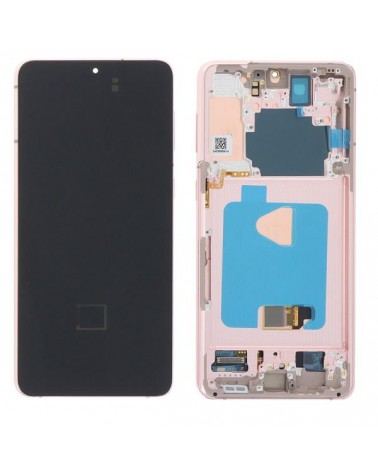 LCD e ecrã tátil com moldura rosa para Samsung Galaxy S21 Plus G996 Qualidade Oled