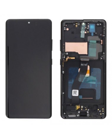 Pantalla LCD y Tactil con Marco Negro para Samsung Galaxy S21 Ultra 5G G998 G998B   Calidad Oled  