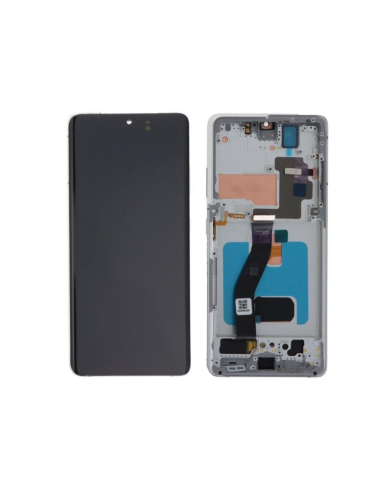 Pantalla LCD y Tactil con Marco Plata para Samsung Galaxy S21 Ultra 5G G998 G998B   Calidad Oled  