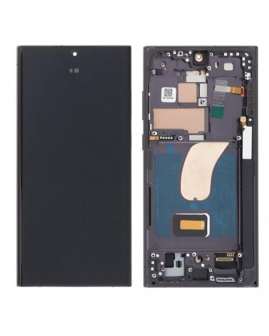 Pantalla LCD y Tactil con Marco Negro para Samsung Galaxy S23 Ultra S918 S918B    Calidad Oled  