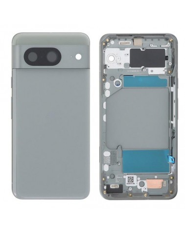 Chasis Central con Tapa Trasera para Google Pixel 8 GKWS6  G9BQD - Gris