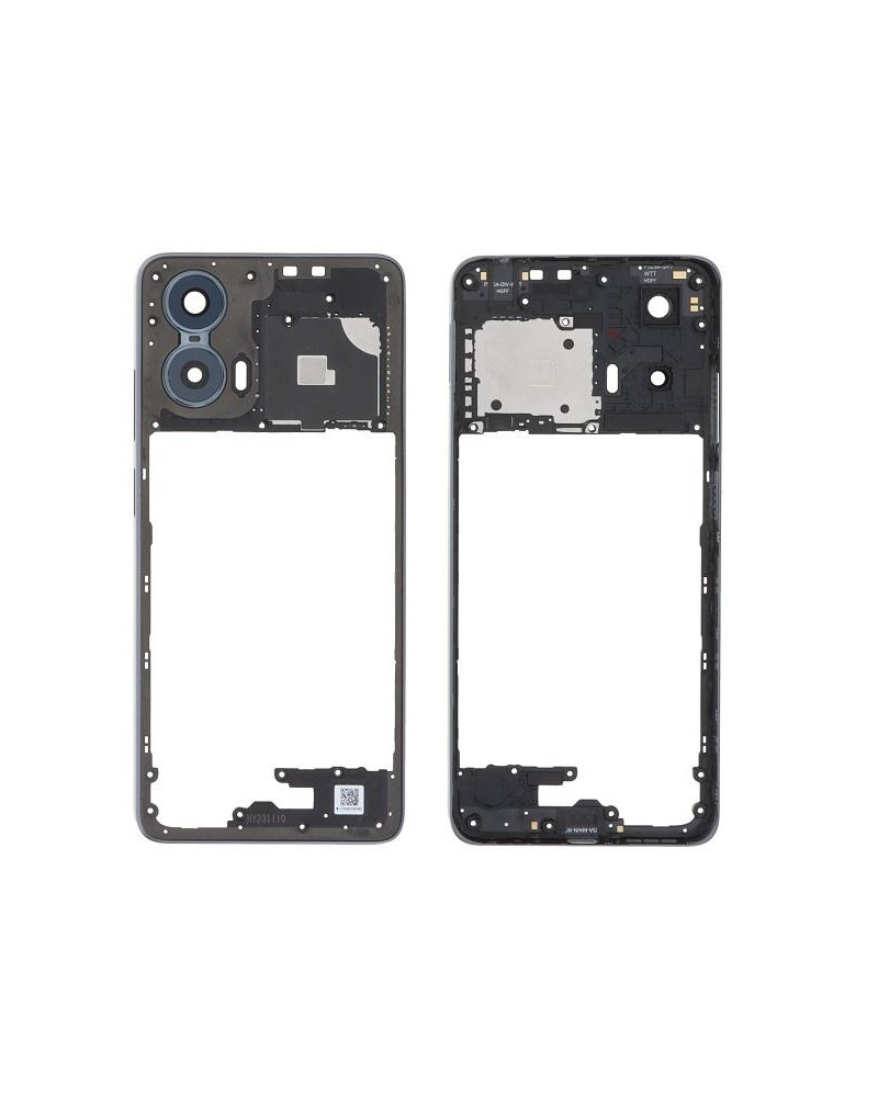 Moldura central e lente de câmara para Motorola Moto G24 XT2423-1 - Cinzento Preto