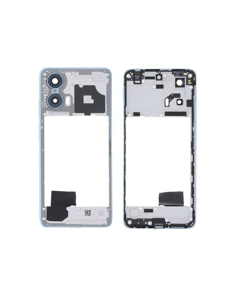 Moldura central e lente de câmara para Motorola Moto G24 XT2423-1 - Azul claro