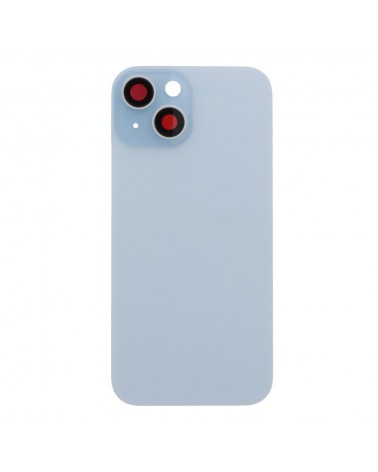 Capa traseira com suporte de metal e lente de câmara para Iphone 15 - Azul