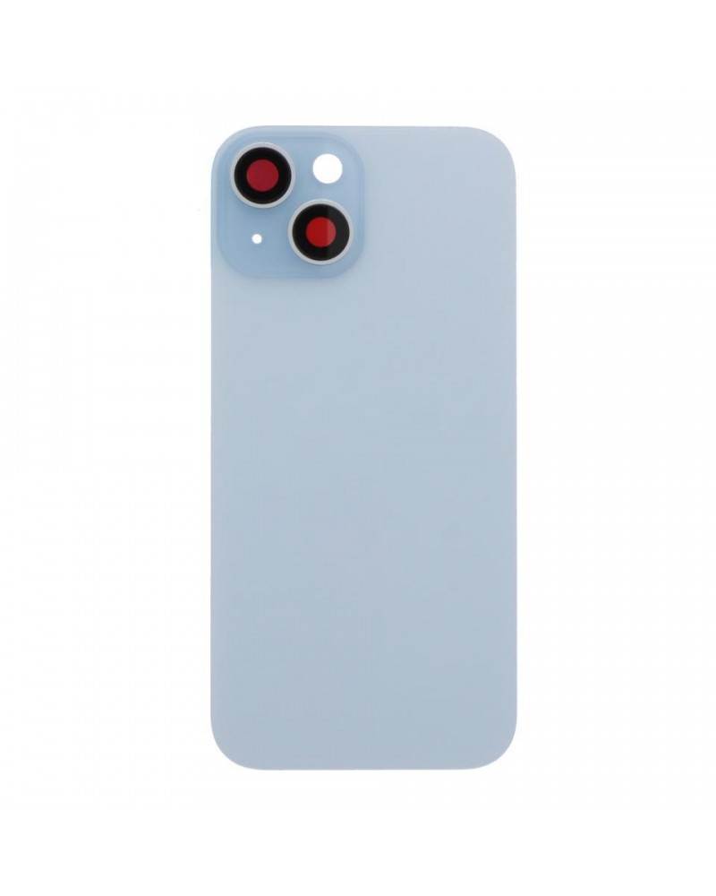 Capa traseira com suporte de metal e lente de câmara para Iphone 15 - Azul