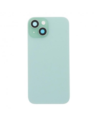 Capa traseira com suporte de metal e lente de câmara para Iphone 15 - Verde