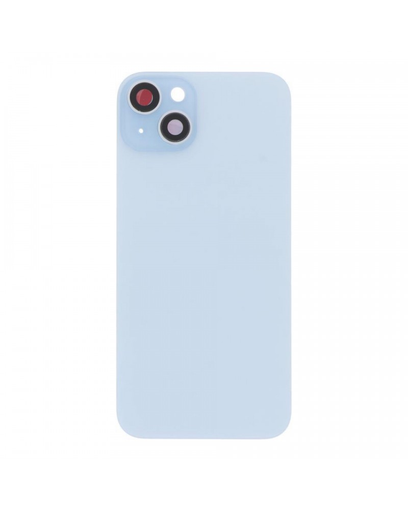 Capa traseira com suporte metálico e lente de câmara para Iphone 15 Plus - Azul