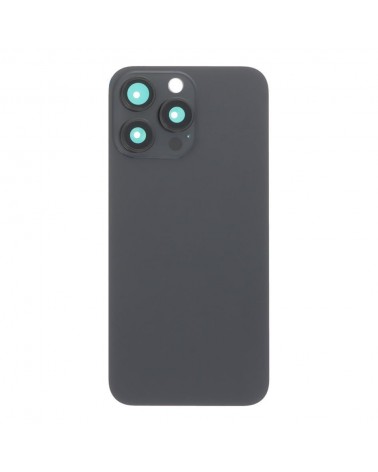 Capa traseira com suporte metálico e lente de câmara para Iphone 15 Pro Max - Preto titânio