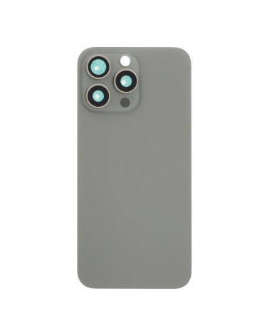 Back Cover with Metal Bracket and Camera Lens for Iphone 15 Pro Max - Natural Titanium