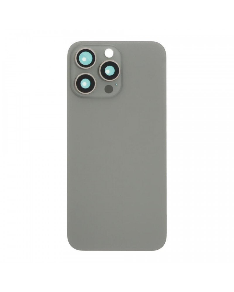 Back Cover with Metal Bracket and Camera Lens for Iphone 15 Pro Max - Natural Titanium