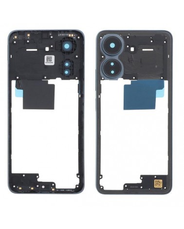 Central Frame and Camera Lens for Xiaomi Poco C65 - Blue