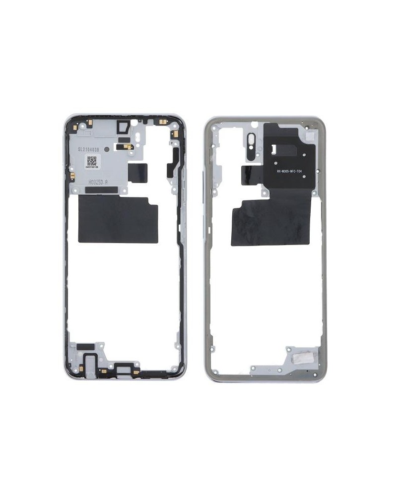 Central Frame for Xiaomi Poco M5s 2207117BPG - White Silver