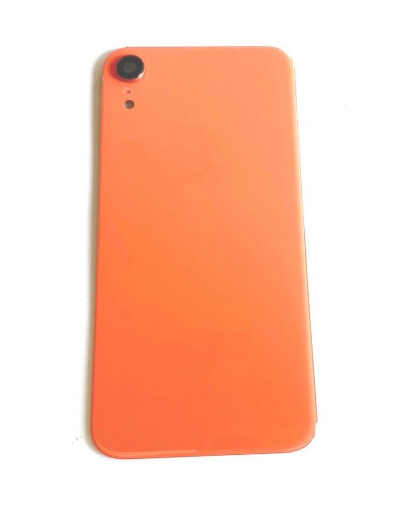 Tapa Trasera y Lente de Camara para Iphone XR - Naranja Coral