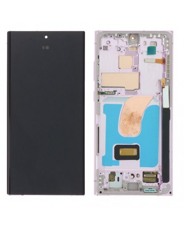 Pantalla LCD y Tactil con Marco Purpura para Samsung Galaxy S23 Ultra S918 S918B   Calidad Oled  