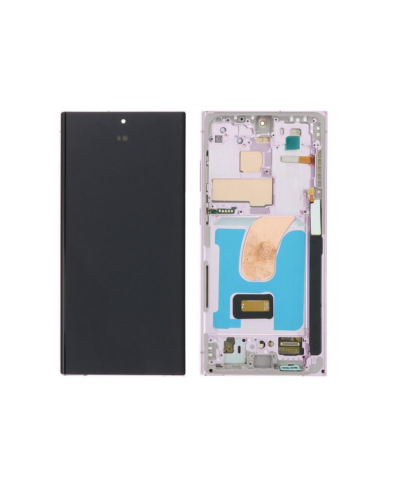 Pantalla LCD y Tactil con Marco Purpura para Samsung Galaxy S23 Ultra S918 S918B   Calidad Oled  