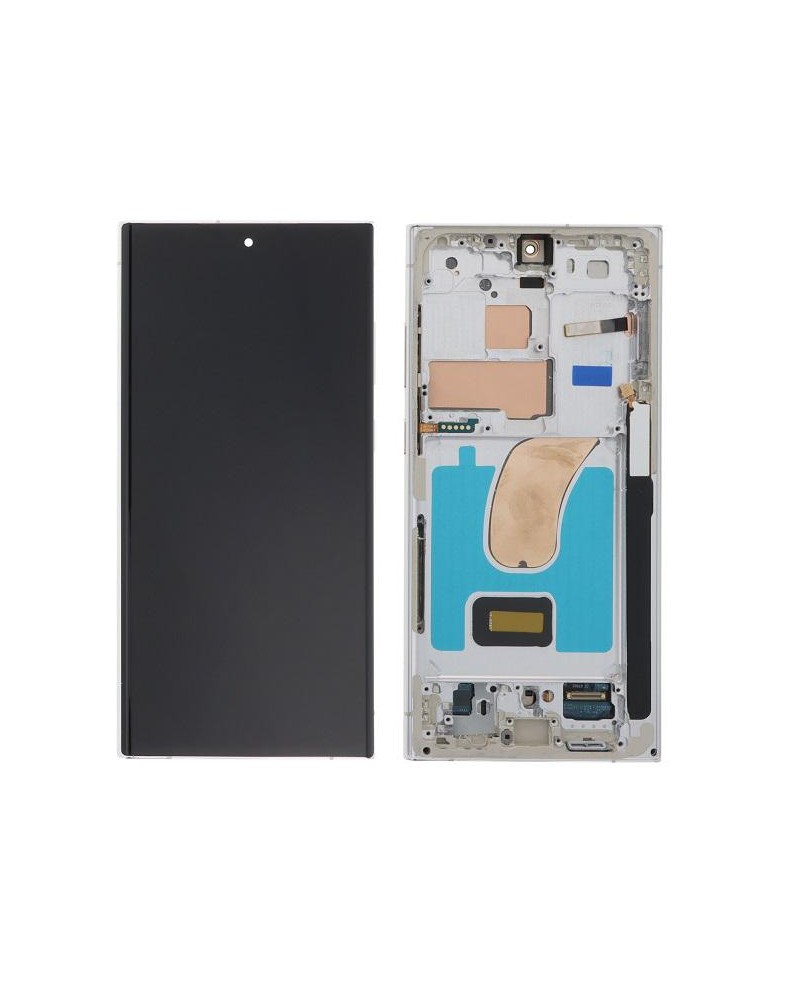 LCD and Touch Screen with Silver Frame for Samsung Galaxy S23 Ultra S918 S918B S918B Quality Oled