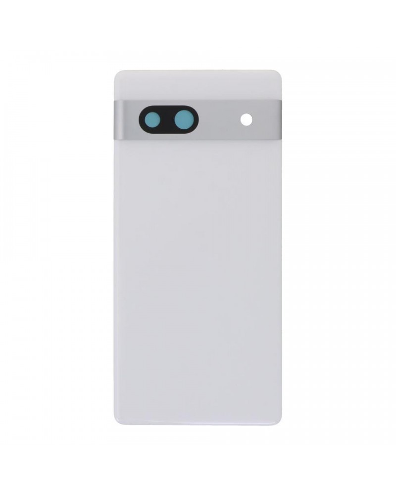 Tapa Trasera y Lente de Camara para Google Pixel 7A GWKK3  GHL1X  G0DZQ  G82U8 - Blanca