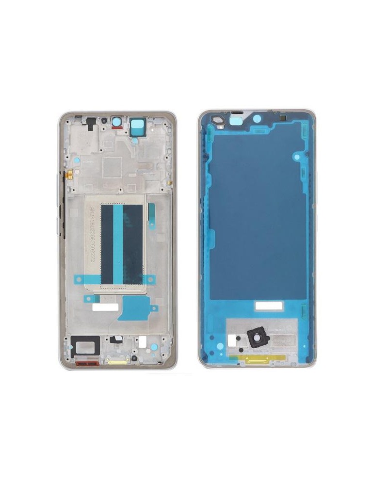 Moldura central para Xiaomi Redmi Redmi Note 13 Pro Plus 5G 23090RA98C 23090RA98G 23090RA98I - Branco Prata