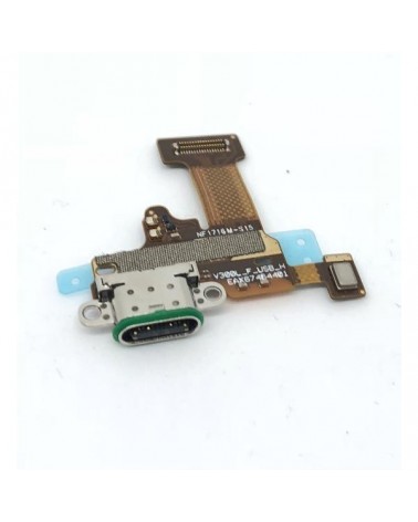 Conector de carregamento USB tipo C e módulo de microfone para LG H930 V30