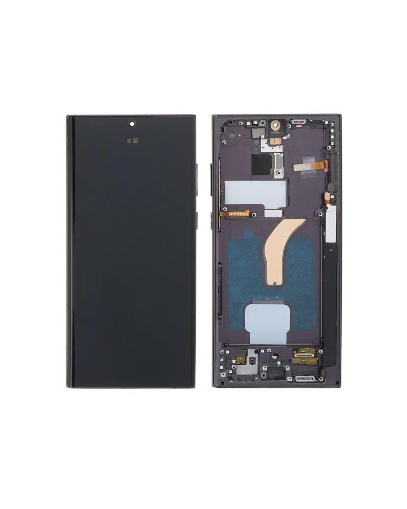 Pantalla LCD y Tactil con Marco Negro para Samsung Galaxy S22 Ultra SM-S908   Calidad Oled  