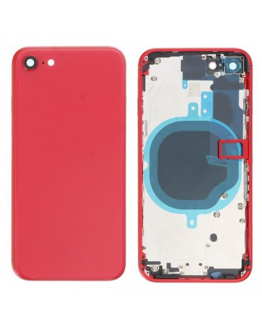 Carcasa Central con Tapa Trasera para Iphone SE 2022 - Roja   Version Europea  