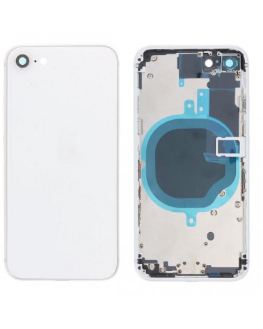 Carcasa Central con Tapa Trasera para Iphone SE 2022 - Blanca   Version Europea  