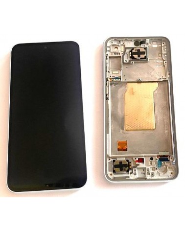 LCD and Touch screen with light blue frame for Samsung Galaxy A35 5G A356 A356B A356B Service Pack GH82-34221B