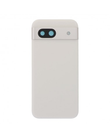 Tapa Trasera y Lente de Camara para Google Pixel 8a GKV4X  G6GPR  G8HHN  G576D - Blanca Porcelana