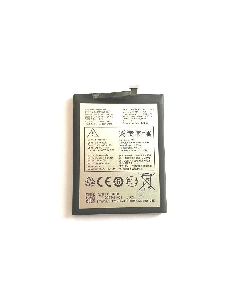 Bateria TLp038D1 TLp038D7 para Alcatel 1 SE 5030D / Alcatel 1S  2020  5028D / TCL 10 SE / TCL 10L De 4000mAh