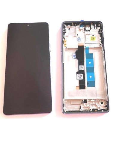 Pantalla LCD y Tactil con Marco Lila para Xiaomi Redmi Note 13 Pro 4G   Xiaomi Poco M6 Pro 4G   Calidad TFT  