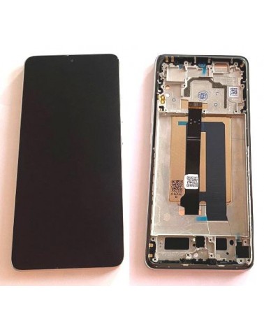 Pantalla LCD y Tactil con Marco Plata para Xiaomi Poco X6 Pro 2311DRK48G   2311DRK48I - Alta Calidad