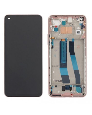 Pantalla LCD y Tactil con Marco Rosa para Xiaomi Mi 11 Lite 5G NE 2109119DG  2107119DC  2109119DI   Calidad TFT  