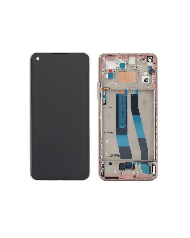 Pantalla LCD y Tactil con Marco Rosa para Xiaomi Mi 11 Lite 5G NE 2109119DG  2107119DC  2109119DI   Calidad TFT  