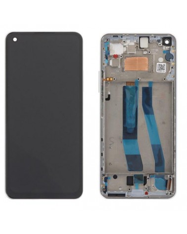 LCD e ecrã tátil com moldura prateada para Xiaomi Mi 11 Lite 5G NE 2109119DG 2107119DC 2109119DI Qualidade TFT