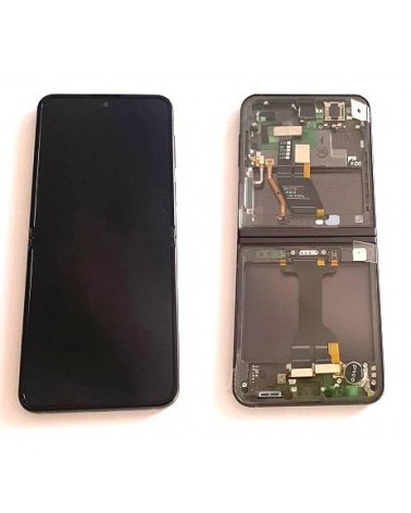 LCD e ecrã tátil com moldura preta para Samsung Galaxy Z Flip 5 F731 F731B Service Pack