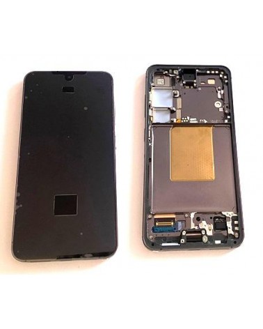 LCD e ecrã tátil com moldura preta para Samsung Galaxy S24 S921 S921B S921B Service Pack